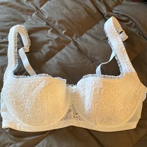 Secrets in Lace white lace Demi-cup underwire bra, 36D